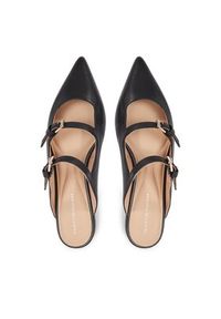 TOMMY HILFIGER - Tommy Hilfiger Klapki Th Pointy Leather Mule FW0FW07722 Czarny. Kolor: czarny. Materiał: skóra #4