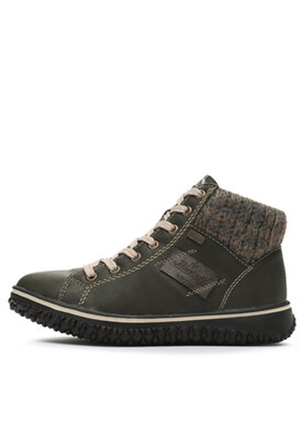 Rieker Botki Z4230-54 Khaki. Kolor: brązowy. Materiał: skóra