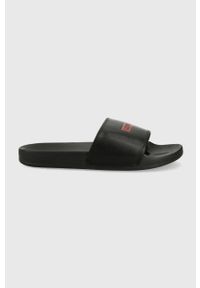 Levi's® - Levi's klapki June Boxtab męskie kolor czarny. Okazja: na spotkanie biznesowe. Kolor: czarny. Materiał: materiał. Obcas: na obcasie. Styl: biznesowy. Wysokość obcasa: niski #1