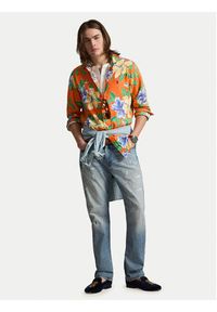 Polo Ralph Lauren Koszula 710B14226001 Pomarańczowy Classic Fit. Typ kołnierza: polo. Kolor: pomarańczowy. Materiał: len #6