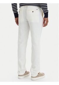 TOMMY HILFIGER - Tommy Hilfiger Chinosy Denton MW0MW42337 Biały Straight Fit. Kolor: biały. Materiał: len #2