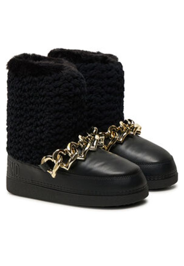 Love Moschino - LOVE MOSCHINO Śniegowce JA24322G0LISI000 Czarny. Kolor: czarny. Materiał: materiał