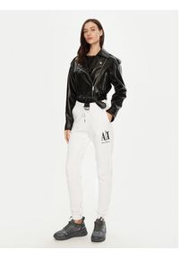 Armani Exchange Spodnie dresowe 8NYPCX YJ68Z 1000 Biały Regular Fit. Kolor: biały. Materiał: bawełna