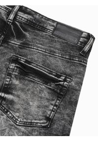 Ombre Clothing - Spodnie męskie jeansowe z marmurkowym efektem SLIM FIT P1022 - czarne - XXL. Kolor: czarny. Materiał: jeans #3