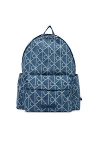 Calvin Klein Plecak Emblem Aop Denim Round Backpack LV04D3429G Niebieski. Kolor: niebieski. Materiał: materiał #1