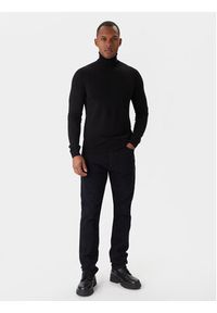 Hugo - HUGO Golf San Thomas-M 50474174 Czarny Slim Fit. Typ kołnierza: golf. Kolor: czarny. Materiał: wełna #4