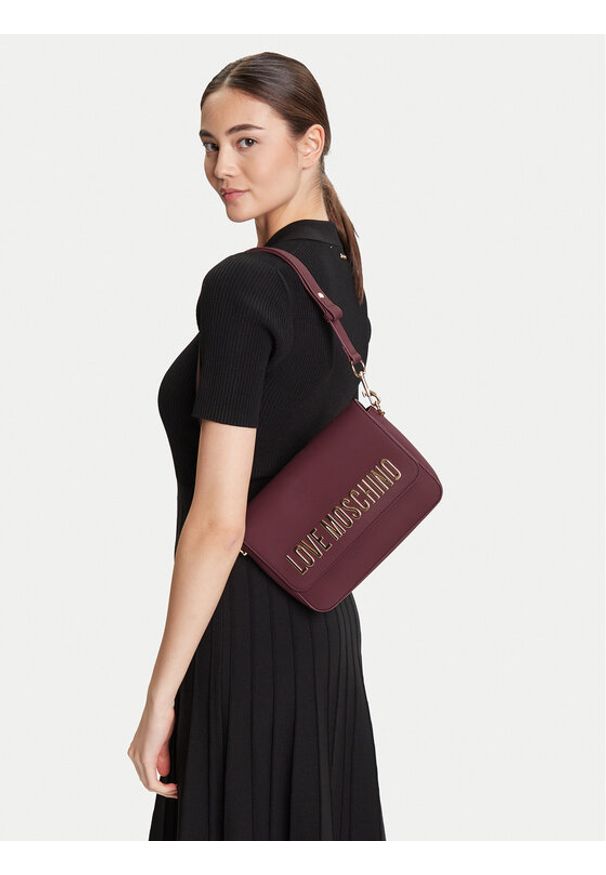 Love Moschino - LOVE MOSCHINO Torebka JC4023PP1NKD0552 Bordowy. Kolor: czerwony. Materiał: skórzane