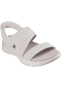 skechers - Sandały Skechers Go Walk Flex Sandal-, Kobiety. Kolor: biały. Materiał: materiał