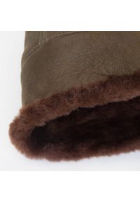 Wittchen - Damska czapka zimowa ze skóry i futra. Kolor: brązowy. Materiał: skóra. Sezon: zima. Styl: casual, elegancki #2