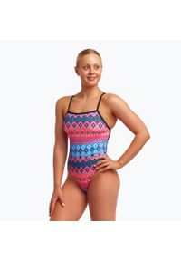 FUNKITA - Strój pływacki jednoczęściowy damski Funkita Strength One Piece. Kolor: czerwony, wielokolorowy