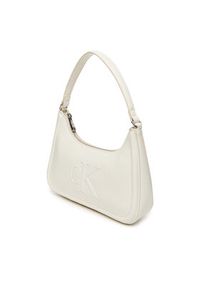 Calvin Klein Torebka Bold Ck Small Shoulder Bag LV04F3230G Biały. Kolor: biały. Materiał: skórzane #5