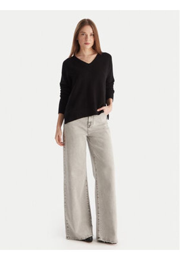 Kontatto Sweter 3M0842C Czarny Relaxed Fit. Kolor: czarny. Materiał: syntetyk