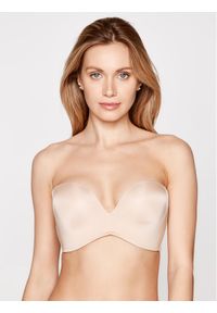 Wonderbra Biustonosz bardotka WB00032D Beżowy. Kolor: beżowy. Materiał: syntetyk