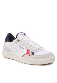 Pepe Jeans Sneakersy Kore Vintage M PMS30900 Biały. Kolor: biały. Materiał: zamsz, skóra #6