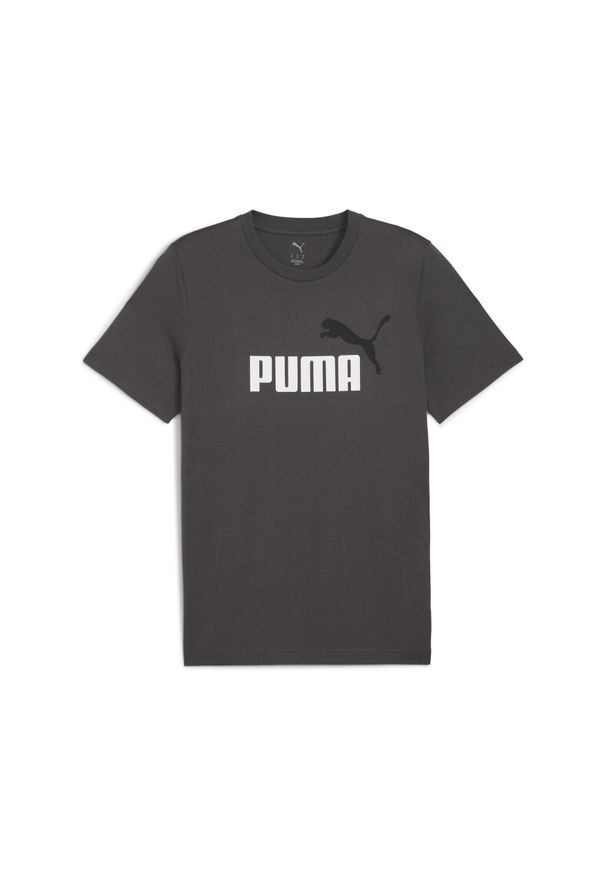 Puma - Męska koszulka Essentials z dwukolorowym logo No. 1 PUMA Dusky Gray. Kolor: szary. Materiał: guma. Wzór: nadruk. Sport: fitness