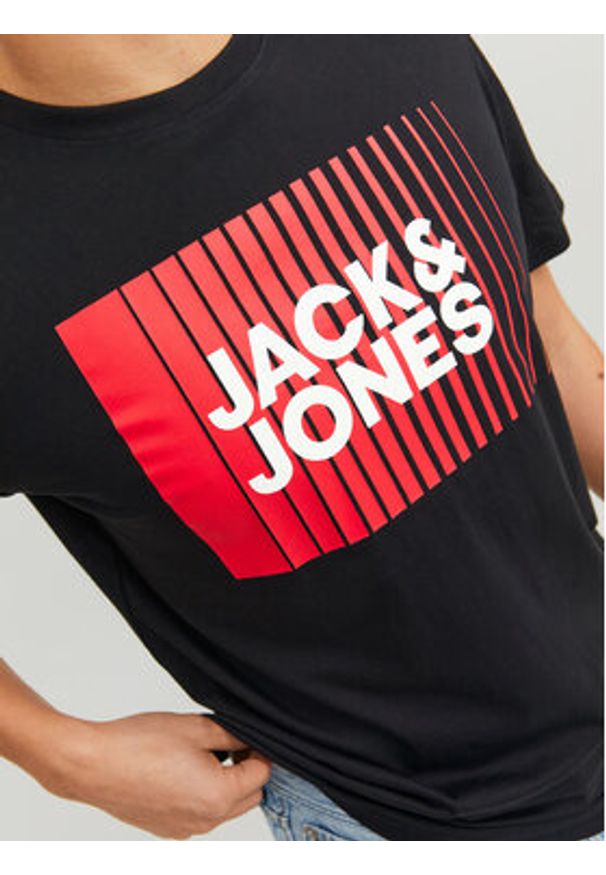 Jack & Jones - Jack&Jones T-Shirt Corp 12233999 Czarny Standard Fit. Kolor: czarny. Materiał: bawełna
