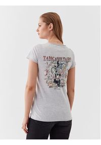 Zadig&Voltaire T-Shirt Tunisen Guitare JWTN00401 Szary Regular Fit. Kolor: szary. Materiał: bawełna #4