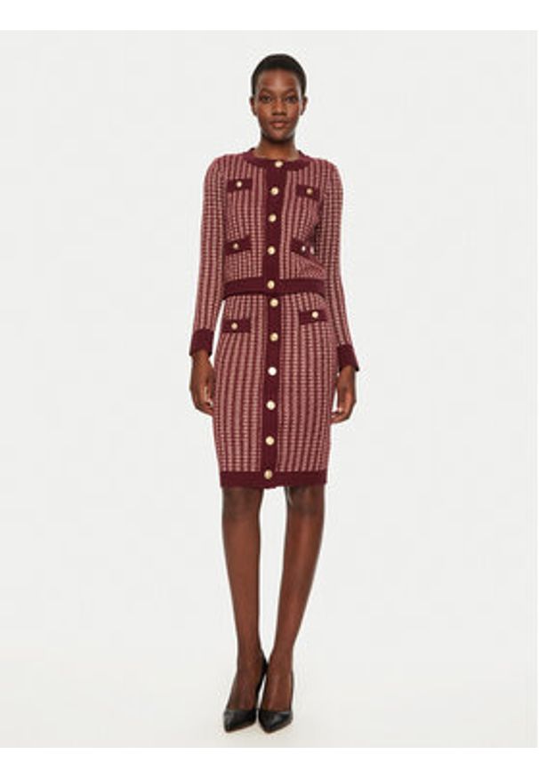 Fracomina Spódnica ołówkowa FS24WG4004K536F8 Bordowy Slim Fit. Kolor: czerwony. Materiał: syntetyk