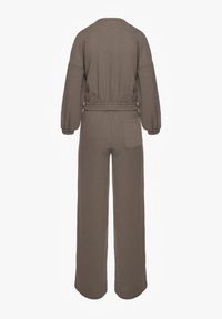 Renee - Ciemnozielony Bawełniany Komplet Bluza Krótka ze Ściągaczem i Szerokie Spodnie ze Sznurkiem w Pasie Rionnea. Kolor: zielony. Materiał: bawełna #3