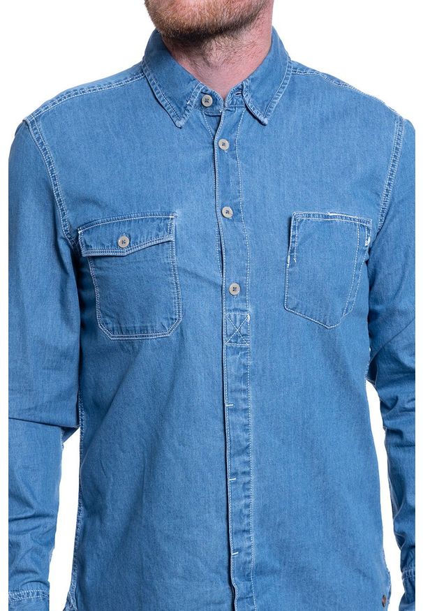 Mustang - MĘSKA KOSZULA JEANSOWA MUSTANG CASPER DNM HIPSTER 1010159 5000 300. Materiał: jeans