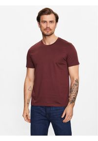 BOSS - Boss T-Shirt 50468395 Bordowy Slim Fit. Kolor: czerwony. Materiał: bawełna