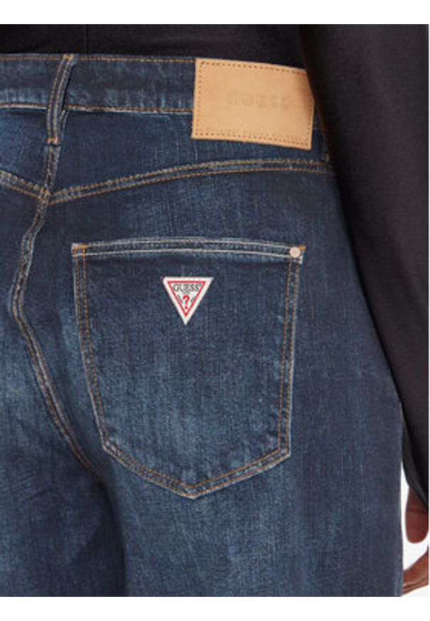 Guess Jeansy W5YA1A D0213 Granatowy Wide Leg. Kolor: niebieski