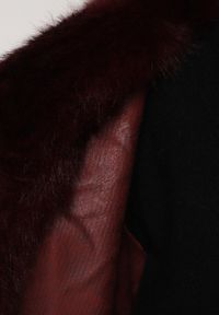 Born2be - Bordowy Jednorzędowy Płaszcz Futerko o Klasycznym Kroju Yrelsha. Okazja: na co dzień. Kolor: czerwony. Materiał: futro. Styl: klasyczny #6