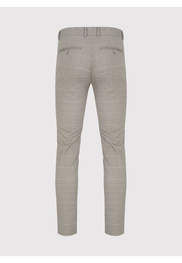 PAKO LORENTE – Beżowe spodnie męskie w kratkę P24SF-WX-002-0-S - Pako Lorente. Okazja: na co dzień. Kolor: beżowy. Materiał: poliester, elastan, wiskoza. Wzór: kratka. Styl: casual