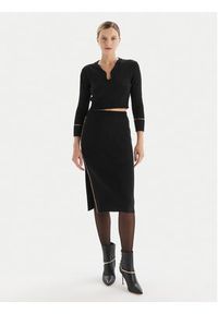 SIMONA CORSELLINI - Simona Corsellini Sweter A25CPMGE0601 Czarny Slim Fit. Kolor: czarny. Materiał: wiskoza #5