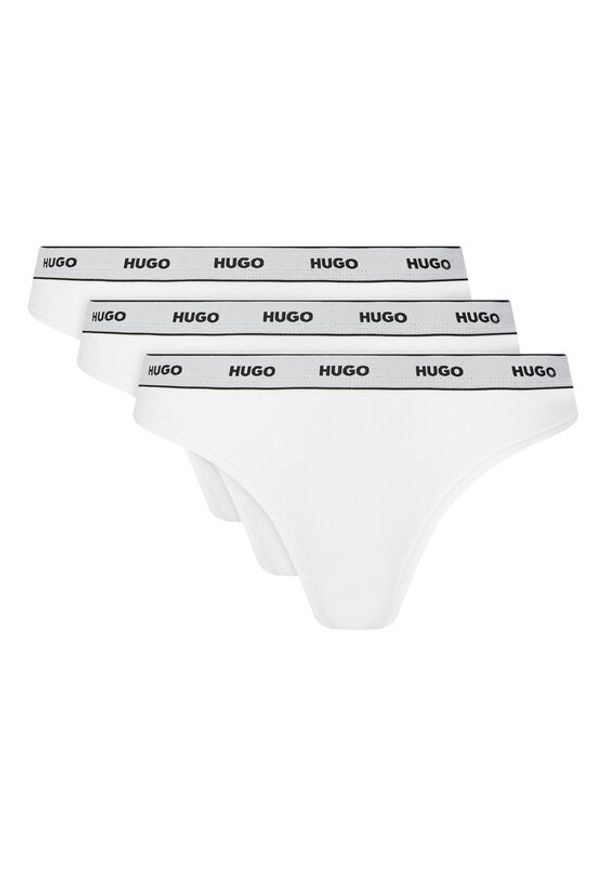 Hugo - HUGO Komplet 3 par fig klasycznych Triplet Brief Stripe 50480157 Biały. Kolor: biały. Materiał: bawełna