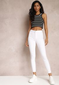 Renee - Białe Spodnie Skinny Iolochis. Okazja: do pracy, na co dzień. Kolor: biały. Długość: długie. Styl: casual, elegancki #5