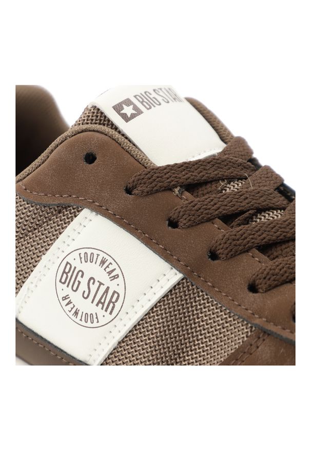 Big-Star - Sneakersy męskie Big Star, tekstylna cholewka wzmocnienia ze skóry ekologicznej sznurowany fason amortyzująca gruba podeszwa, brązowe, TT174353. Okazja: na co dzień, na spacer. Zapięcie: sznurówki. Kolor: brązowy. Materiał: skóra ekologiczna. Szerokość cholewki: normalna. Sport: turystyka piesza