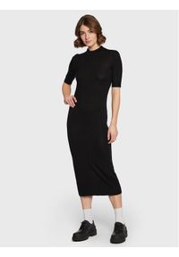 Calvin Klein Sukienka dzianinowa Extra Fine K20K205035 Czarny Slim Fit. Kolor: czarny. Materiał: wełna, dzianina