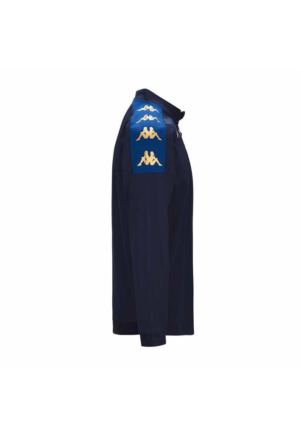 Kurtka z dresu Kappa Gassolo. Kolor: niebieski, wielokolorowy. Materiał: dresówka. Sport: piłka nożna