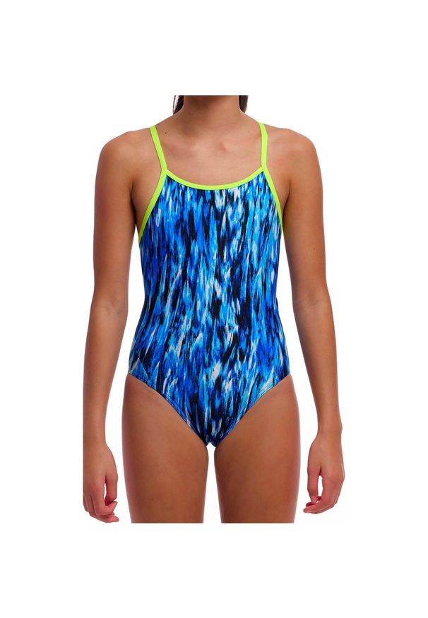 Strój kąpielowy jednoczęściowy FUNKITA Wing Streak - dziewczęcy. Kolor: niebieski