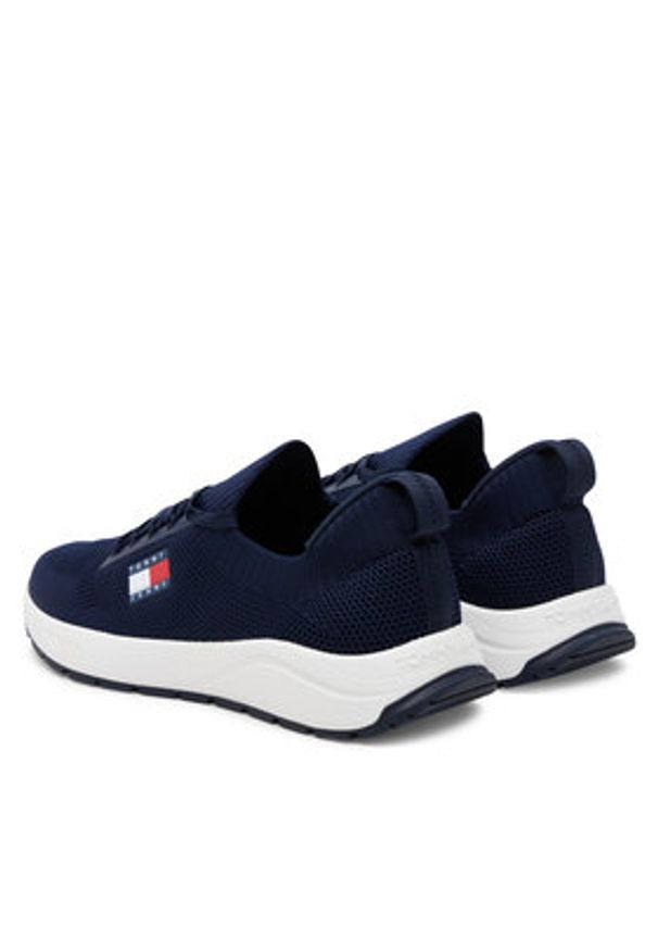 Tommy Jeans Sneakersy Runner Kntitted EM0EM01555 Granatowy. Kolor: niebieski. Materiał: materiał