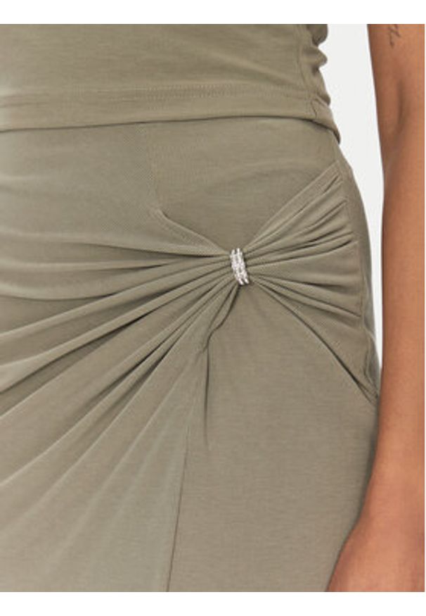Guess Spódnica midi W5GD0E KAQL2 Khaki Regular Fit. Kolor: brązowy