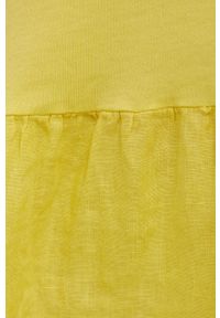 Deha sukienka kolor żółty mini rozkloszowana. Kolor: żółty. Długość rękawa: krótki rękaw. Długość: mini