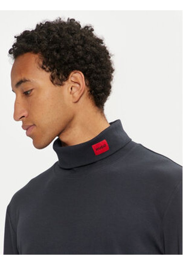 Hugo Golf Derollo224 50479373 Granatowy Slim Fit. Typ kołnierza: golf. Kolor: niebieski. Materiał: bawełna