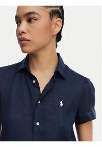 Polo Ralph Lauren Koszula 211973366506 Granatowy Regular Fit. Typ kołnierza: polo. Kolor: niebieski. Materiał: len #3