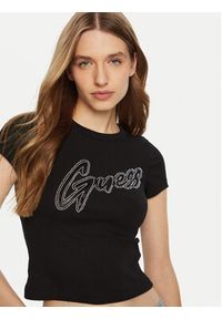 Guess T-Shirt W5RI68 KA0H1 Czarny Regular Fit. Kolor: czarny. Materiał: bawełna #4