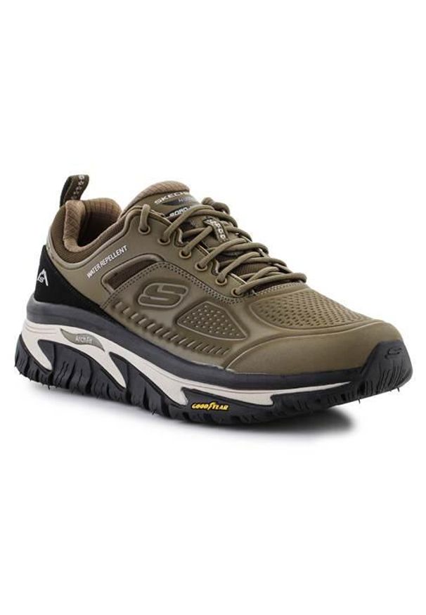 skechers - Buty do chodzenia męskie Skechers Arch Fit Road Walkerrecon. Zapięcie: sznurówki. Kolor: zielony, wielokolorowy. Materiał: syntetyk, tkanina, materiał. Szerokość cholewki: normalna. Sport: turystyka piesza