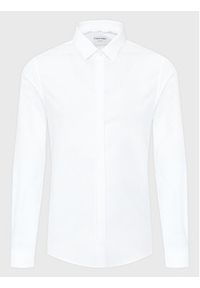 Calvin Klein Koszula Hidden K10K109891 Biały Extra Slim Fit. Kolor: biały. Materiał: bawełna