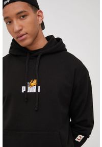 Puma bluza bawełniana PUMA x GARFIELD 534435 męska kolor czarny z kapturem z nadrukiem. Typ kołnierza: kaptur. Kolor: czarny. Materiał: bawełna. Wzór: nadruk #4