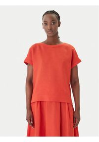 Marella T-Shirt Geyser 2615111132 Czerwony Regular Fit. Kolor: czerwony. Materiał: len #1