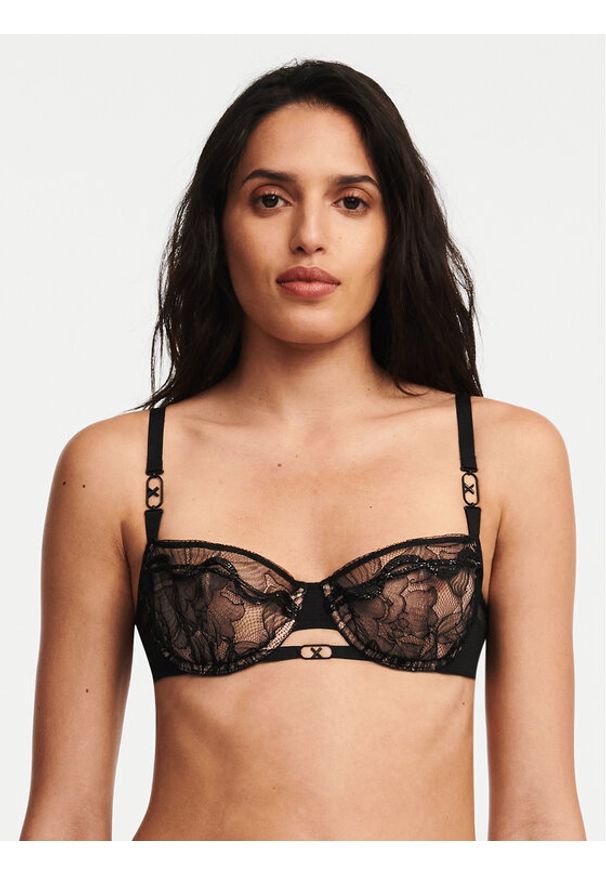 Chantelle X Biustonosz balkonetka Xtravagant C06GN7 Czarny. Kolor: czarny. Materiał: syntetyk