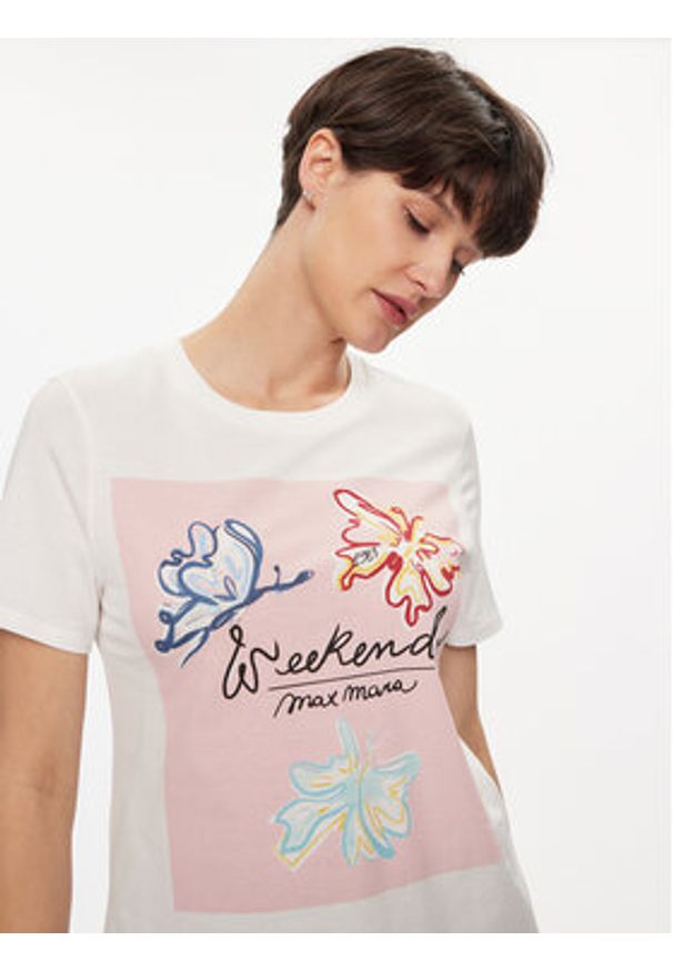 Weekend Max Mara T-Shirt Yen 2415971052 Biały Regular Fit. Kolor: biały. Materiał: bawełna