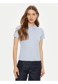 Guess Polo W5RP47 KARS2 Niebieski Regular Fit. Typ kołnierza: polo. Kolor: niebieski. Materiał: syntetyk, bawełna