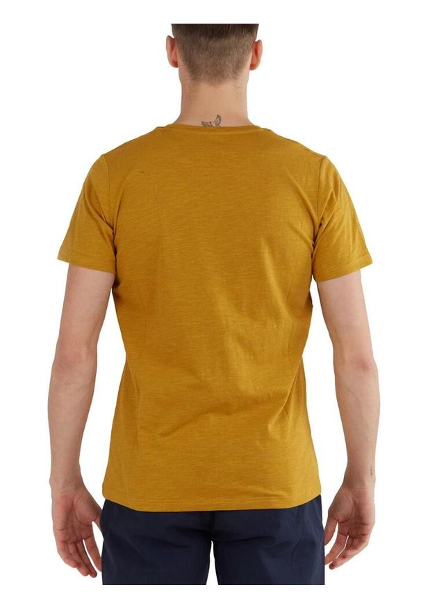 FUNDANGO - T-shirt męski Fundango Jaggy Strukturyzowany krótki rękaw. Kolor: żółty. Długość rękawa: krótki rękaw. Długość: krótkie