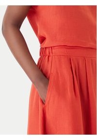 Marella Spódnica trapezowa Biada 2615101082 Czerwony Regular Fit. Kolor: czerwony. Materiał: len #3
